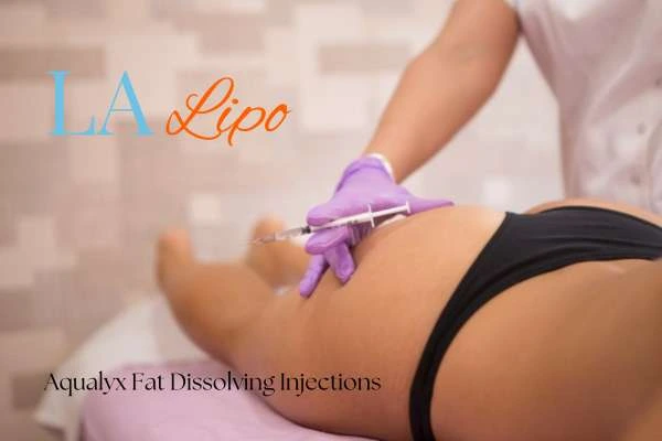 Woman having fat dissolving injections Tolworth on thighs