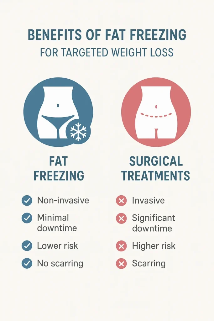 graphic showing the benefits of fat freezing Tolworth