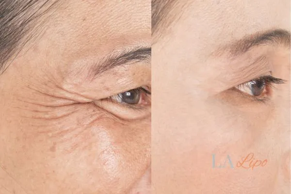 Before and after results of woman - HI-fu wrinkles reduction treatment Tolworth