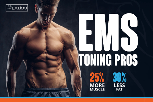 Graphic of man with toned body showing the benefits of LA-EMS Body Sculpting Tolworth treatment