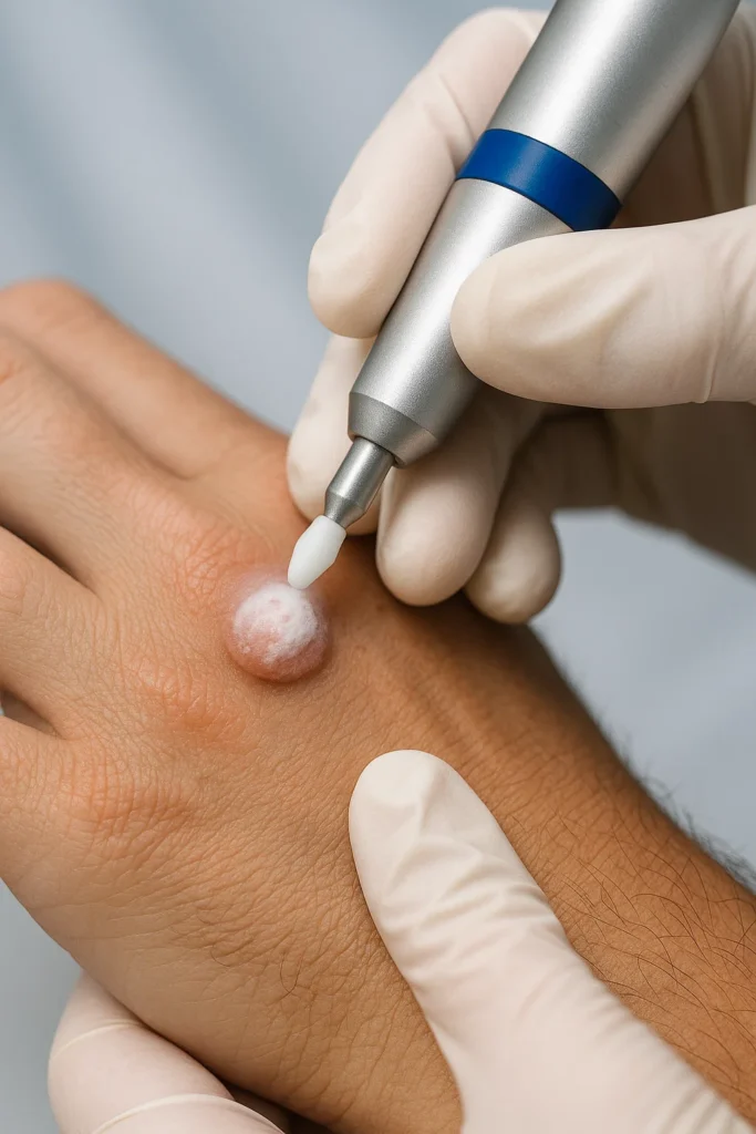 example of wart removal Tolworth using cryopen